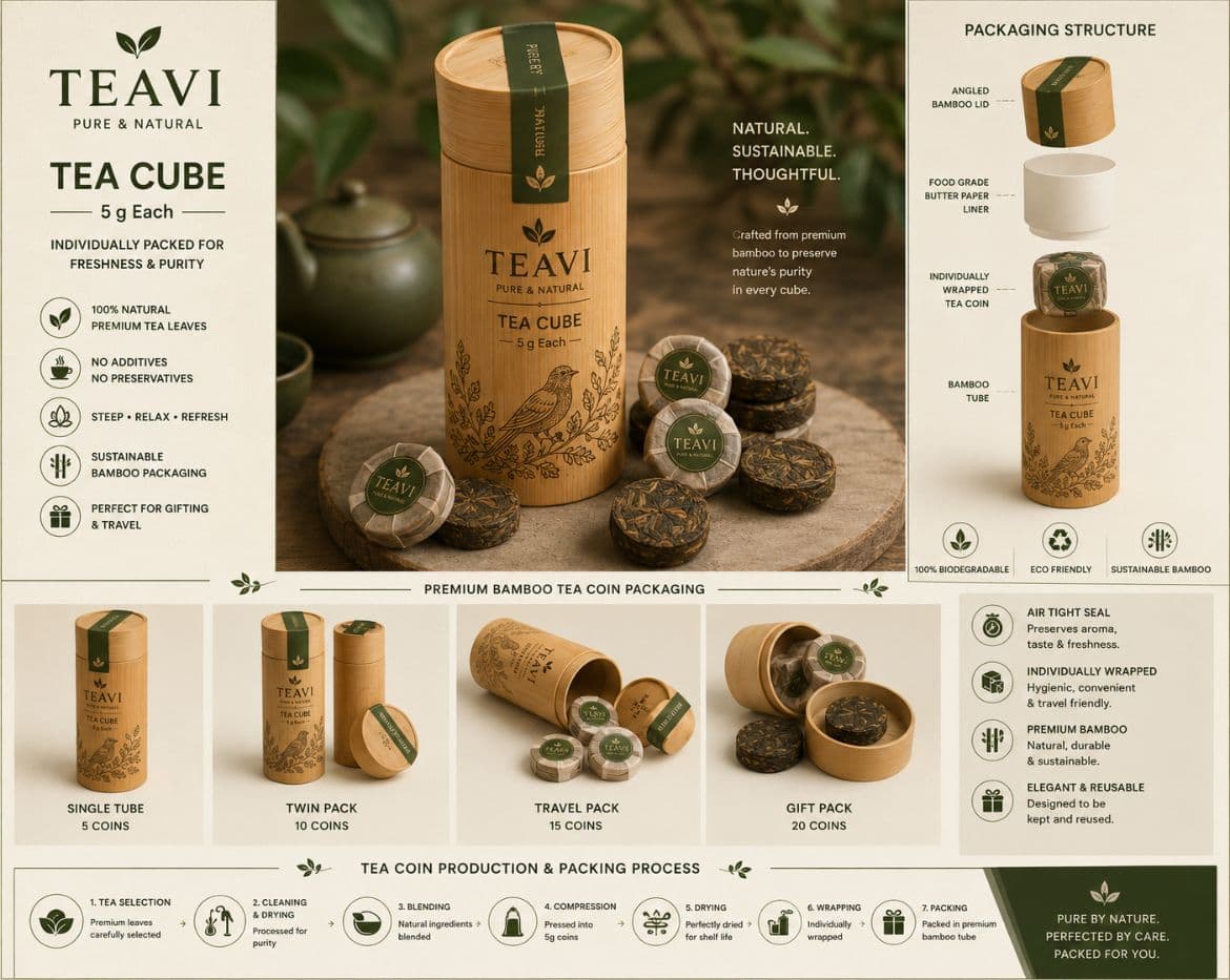 TeaVi Bamboo Tea Coin Tube