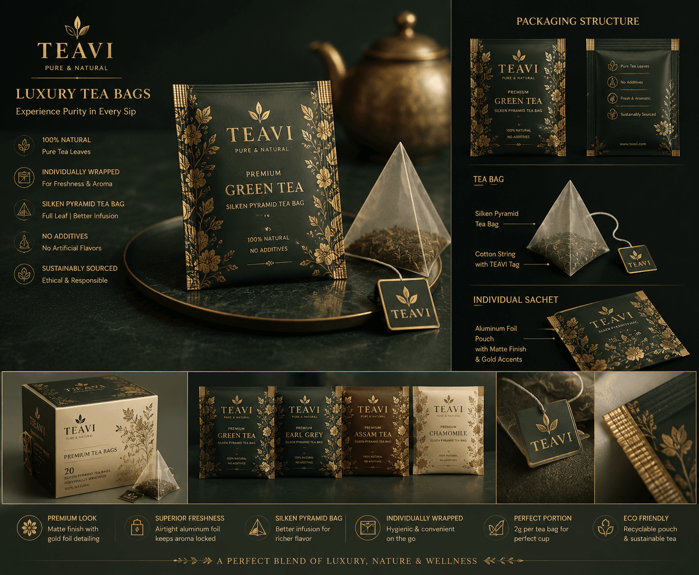 TeaVi Luxury Pyramid Tea Bags