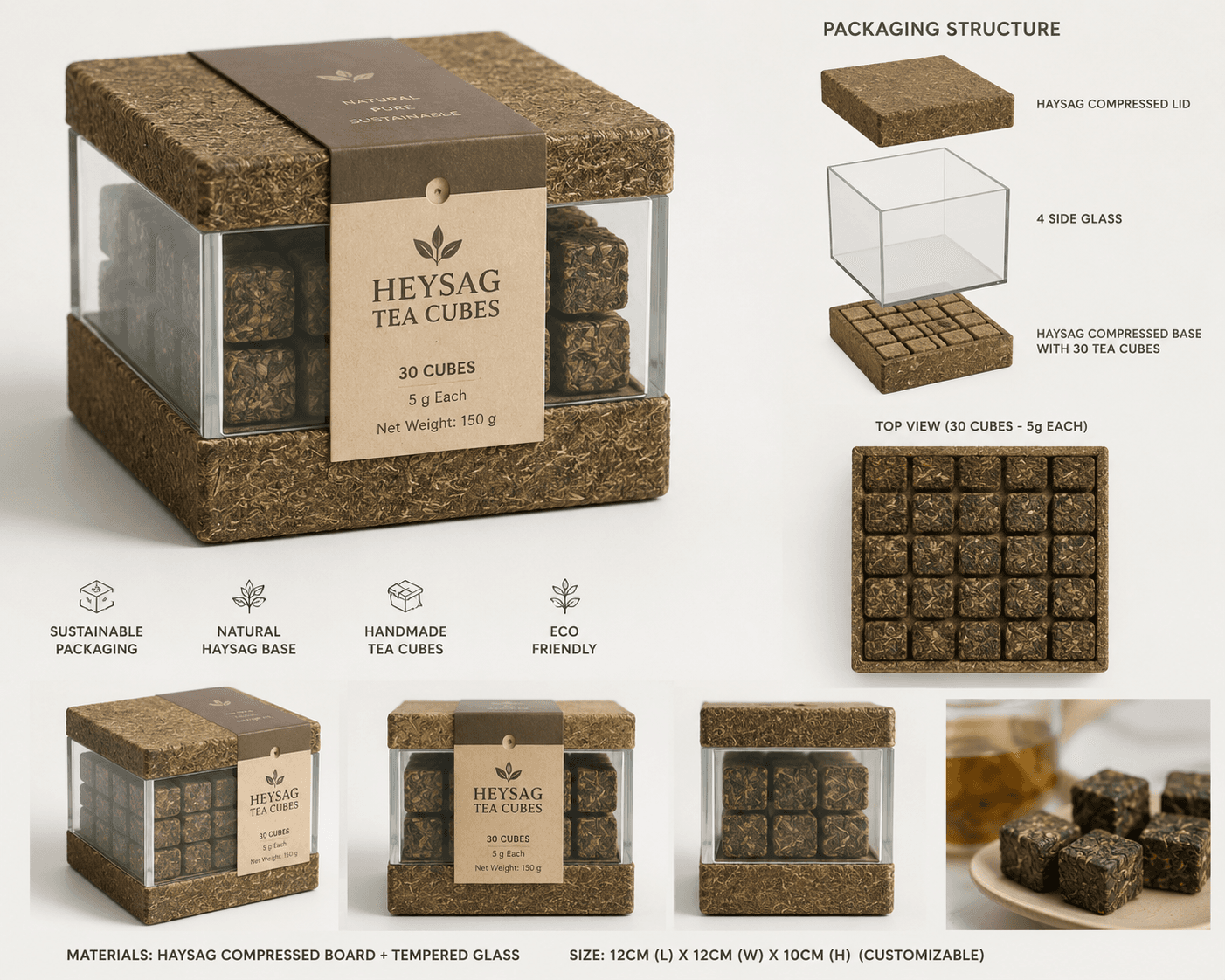 Natural Glass Cube Box